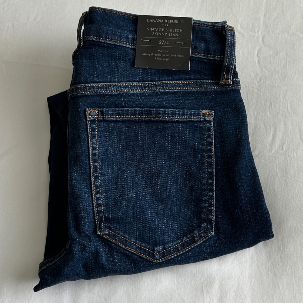 NWT Banana Republic Factory Dark Indigo Vintage Stretch Skinny Jean